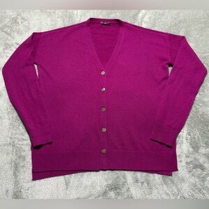 J. McLaughlin Cashmere Sweater Women S Fuchsia Pink Preppy Classic Cozy Travel